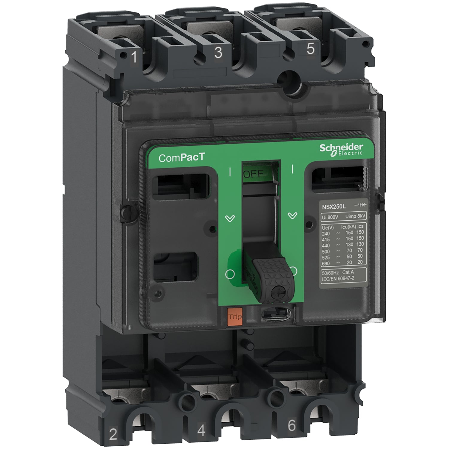 C16H3 - Bloque de Corte Caja Moldeada ComPacT NSX160H 70kA AC 3P 160A Schneider