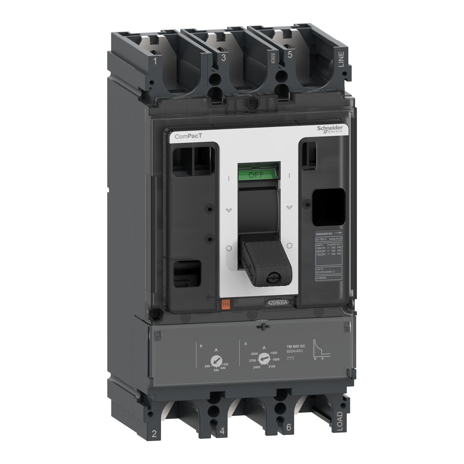 C40F3TM320D - Interruptor Caja Moldeada Completo ComPacT NSX400F 36kA DC 3P 320A TMD Schneider