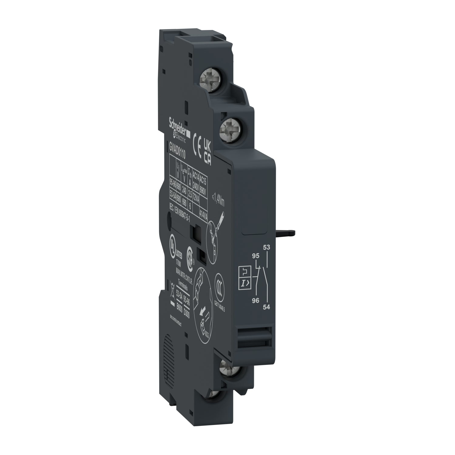 GVAD0110 - Contacto Auxiliar TeSys GV 1NA + 1NC (fallo) Schneider