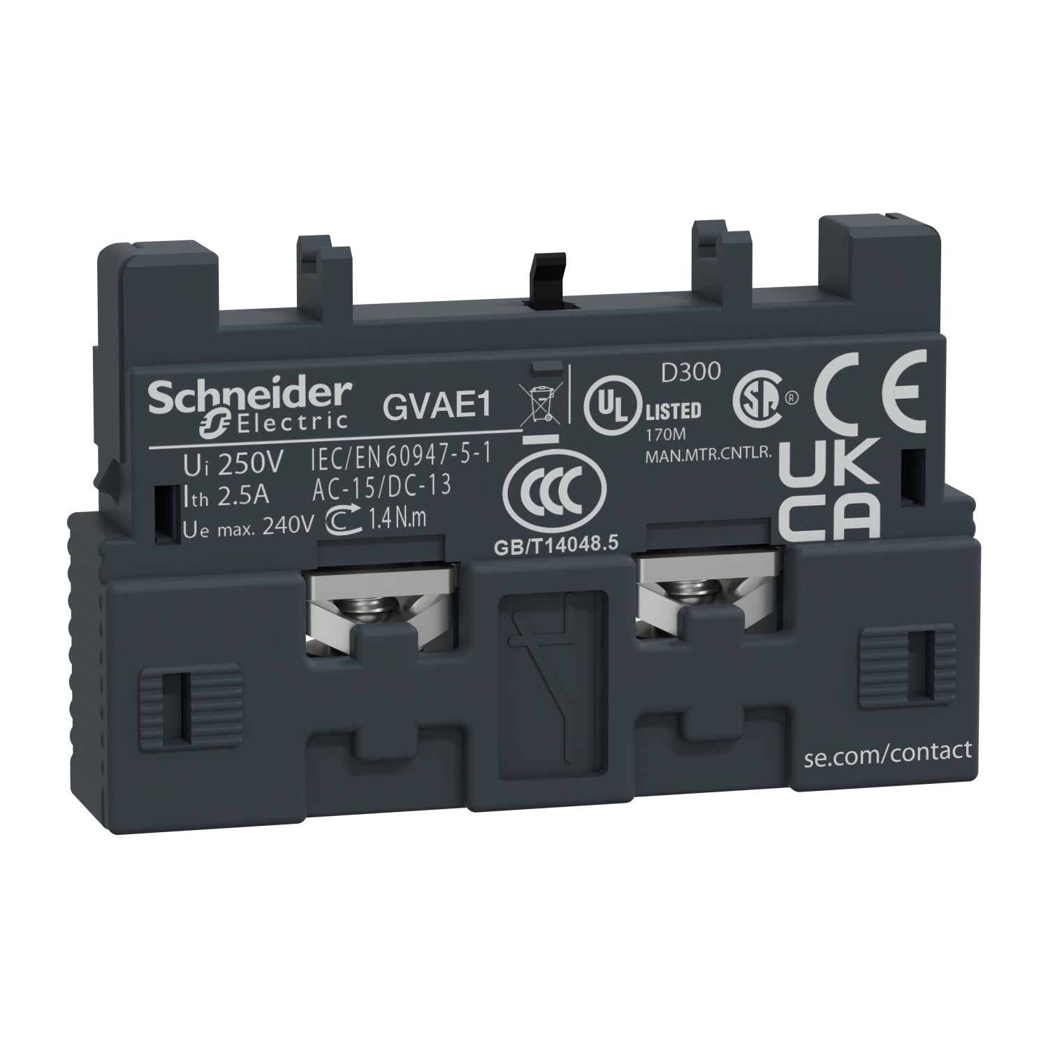 GVAE1 - Contacto auxiliar instantaneo montaje frontal NA o NC Schneider