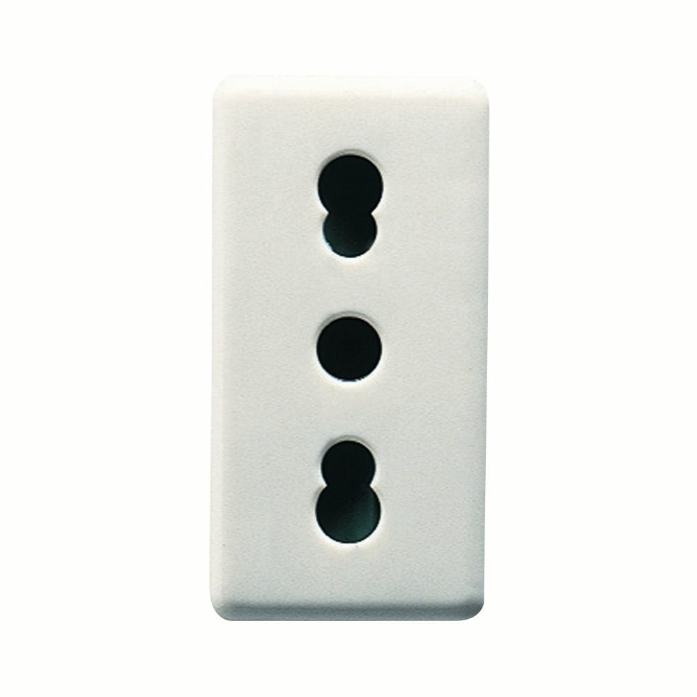 GW20203 - Base norma italiana 250v ac - 2p+t 16a bivalente - p11-p17 - 1 módulo - system white Gewiss