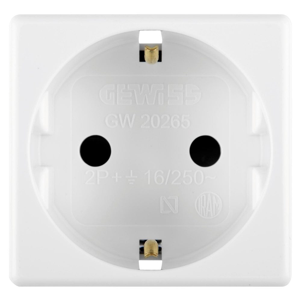 GW20265 - Base norma española 250v ac - 2p+t 16a - 2 módulos- system white Gewiss