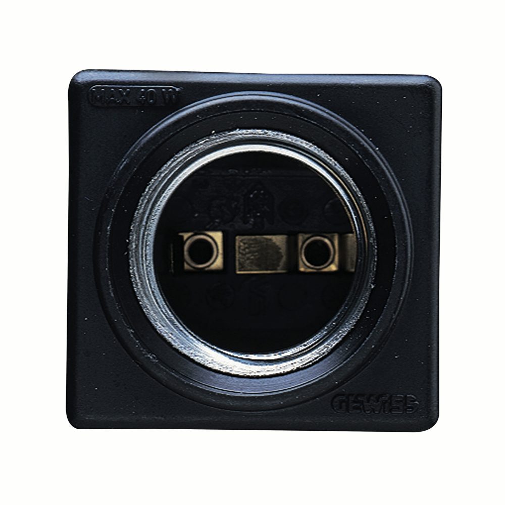 GW20622 - Portalámparas e27 - max 40w - negro - 2 módulos- system Gewiss
