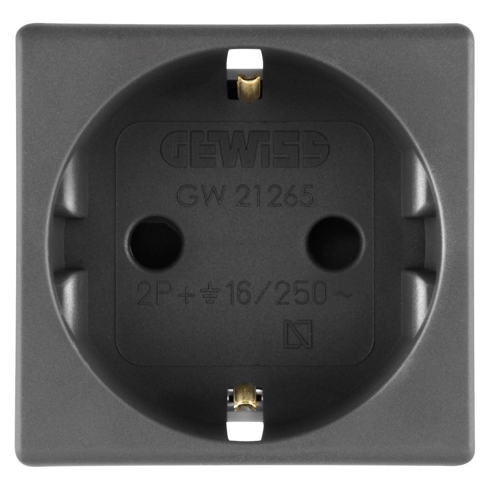 GW21265 - Base norma española 250v ac - 2p+t 16a - 2 módulos- system white Gewiss