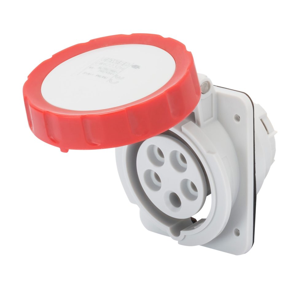GW62232H - Base fija de empotrar a 10° hp - ip66/ip67 - 3p+n+t 16a 380-415v 50/60hz - rojo - 6h - conexionado de tornillo Gewiss