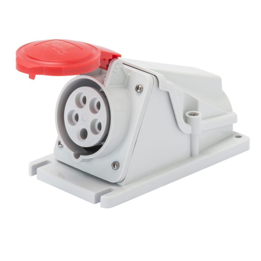 GW62482 - Base fija de pared a 90° - ip44 - 3p+n+t 16a 380-415v 50/60hz - rojo - 6h - conexionado de tornillo Gewiss
