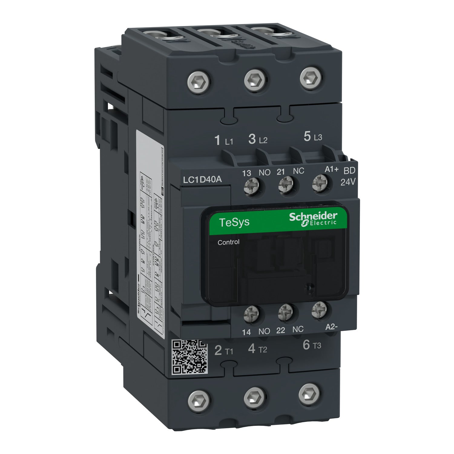 LC1D40ABD - Contactor Tesys D - 3P(3 NA) - AC-3 - <= 440 V 40 A - 24 V CC bobina standard Schneider