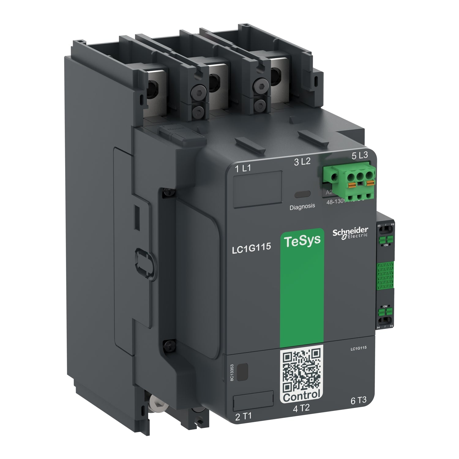 LC1G150KUEN - Contactor TeSys LC1G 150A 440V 3P AC3 Estándar bobina 100-250V CA-CC Schneider