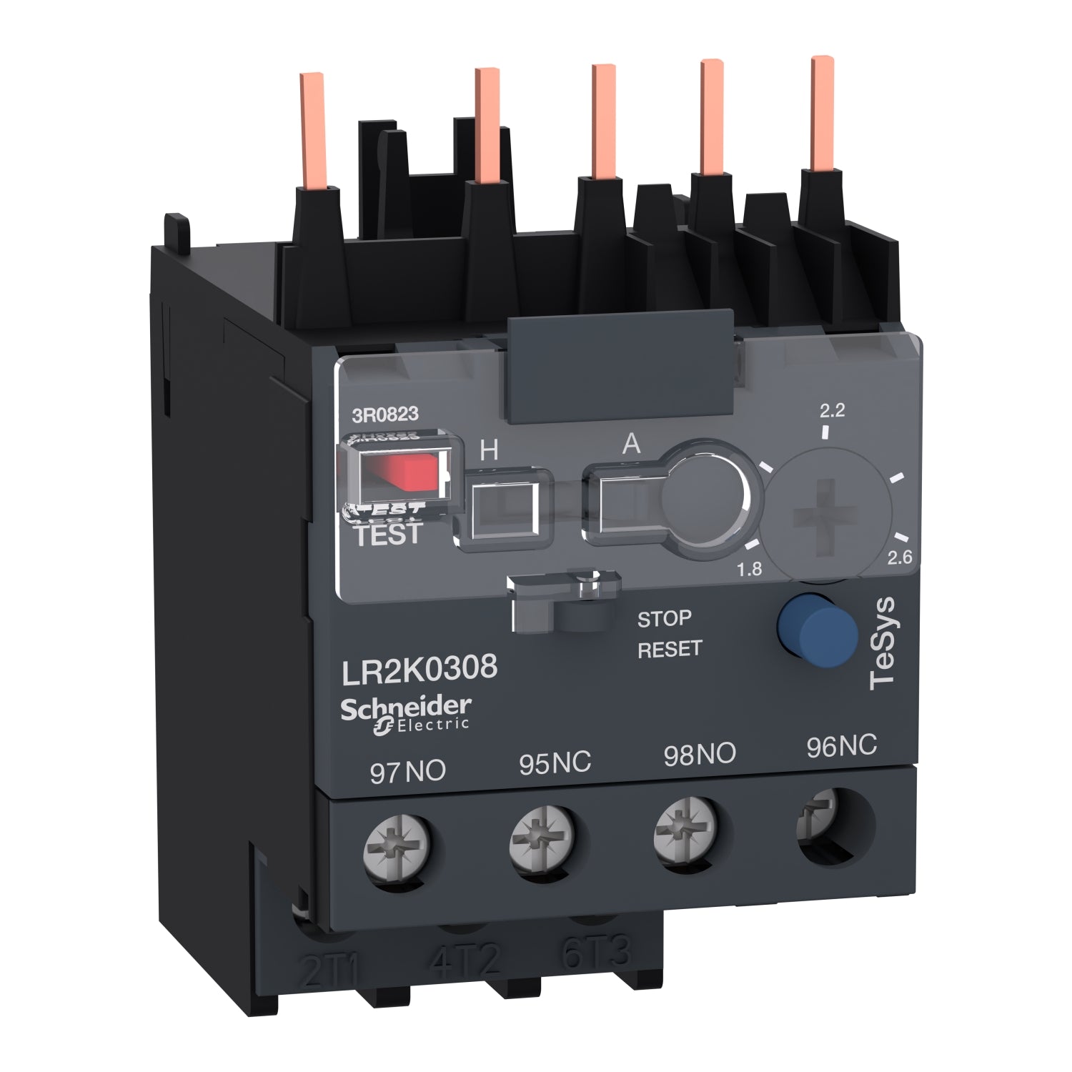 LR2K0308 - Relé térmico Schneider TeSys LR2K 3P 1.8-2.6A Clase 10A
