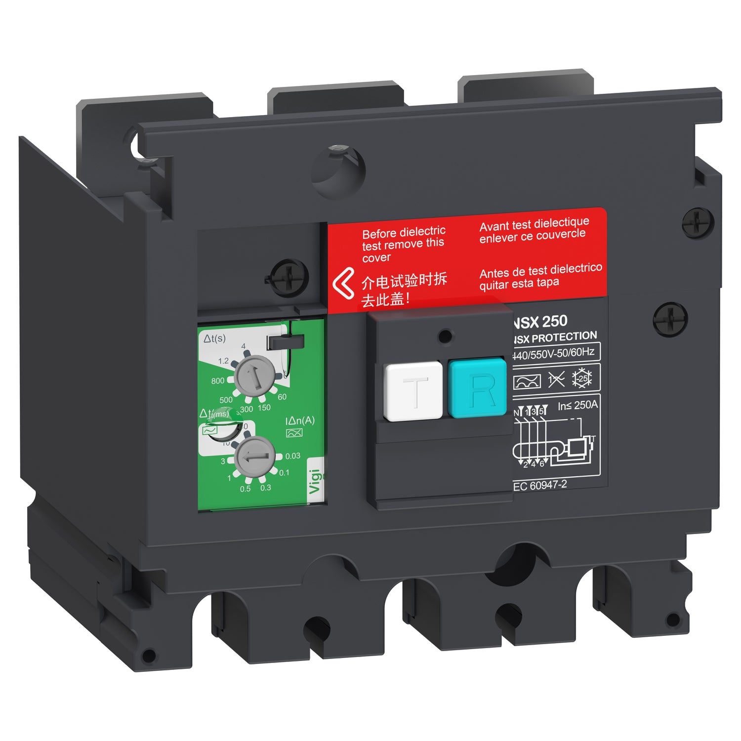 LV429494 - Interruptor Caja Moldeada Módulo de protección diferencial auxiliar Vigi para NSX250 3 polos 440-550 VCA 30mA-10A Schneider