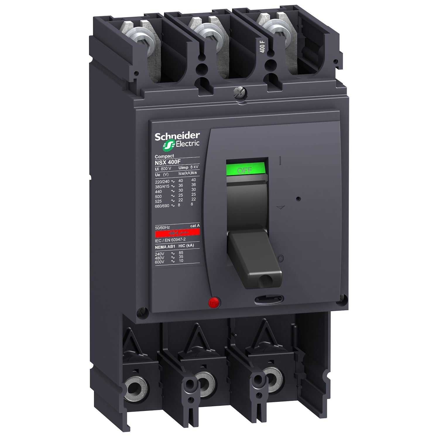 LV432404 - Bloque de Corte Caja Moldeada ComPacT NSX400H 70kA 3P 400A Schneider
