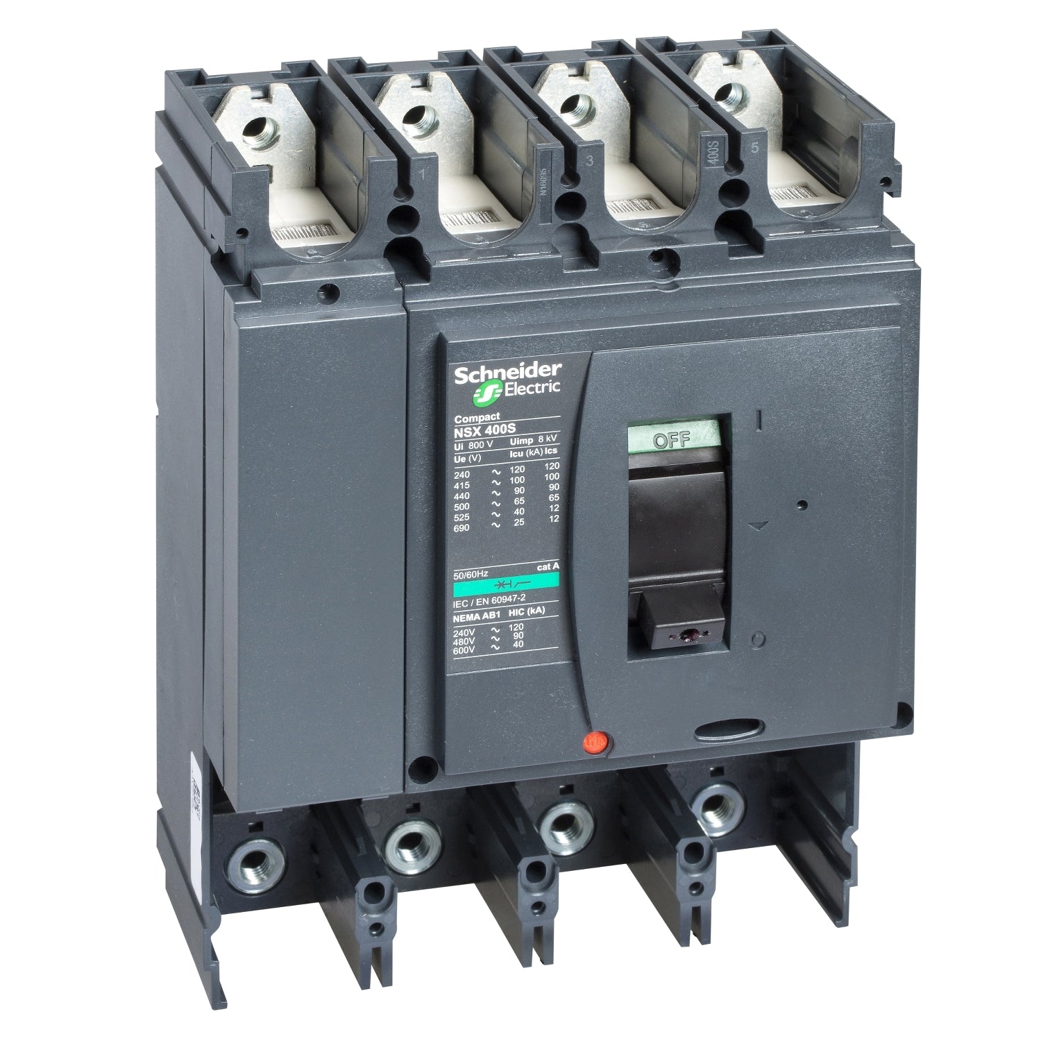 LV432410 - Bloque de Corte Caja Moldeada ComPacT NSX400L 150kA 4P 400A Schneider