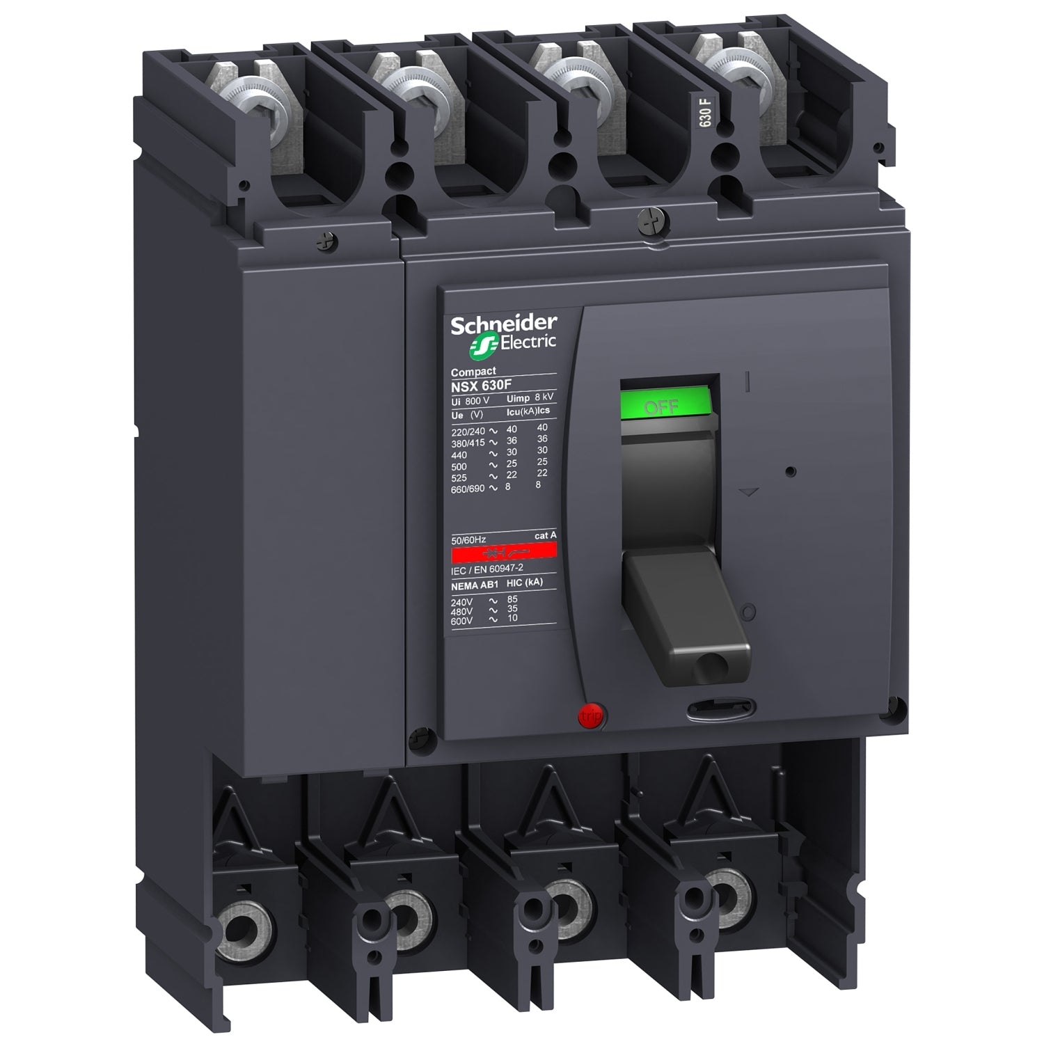 LV432810 - Bloque de Corte Caja Moldeada ComPacT NSX630L 150kA 4P 630A Schneider