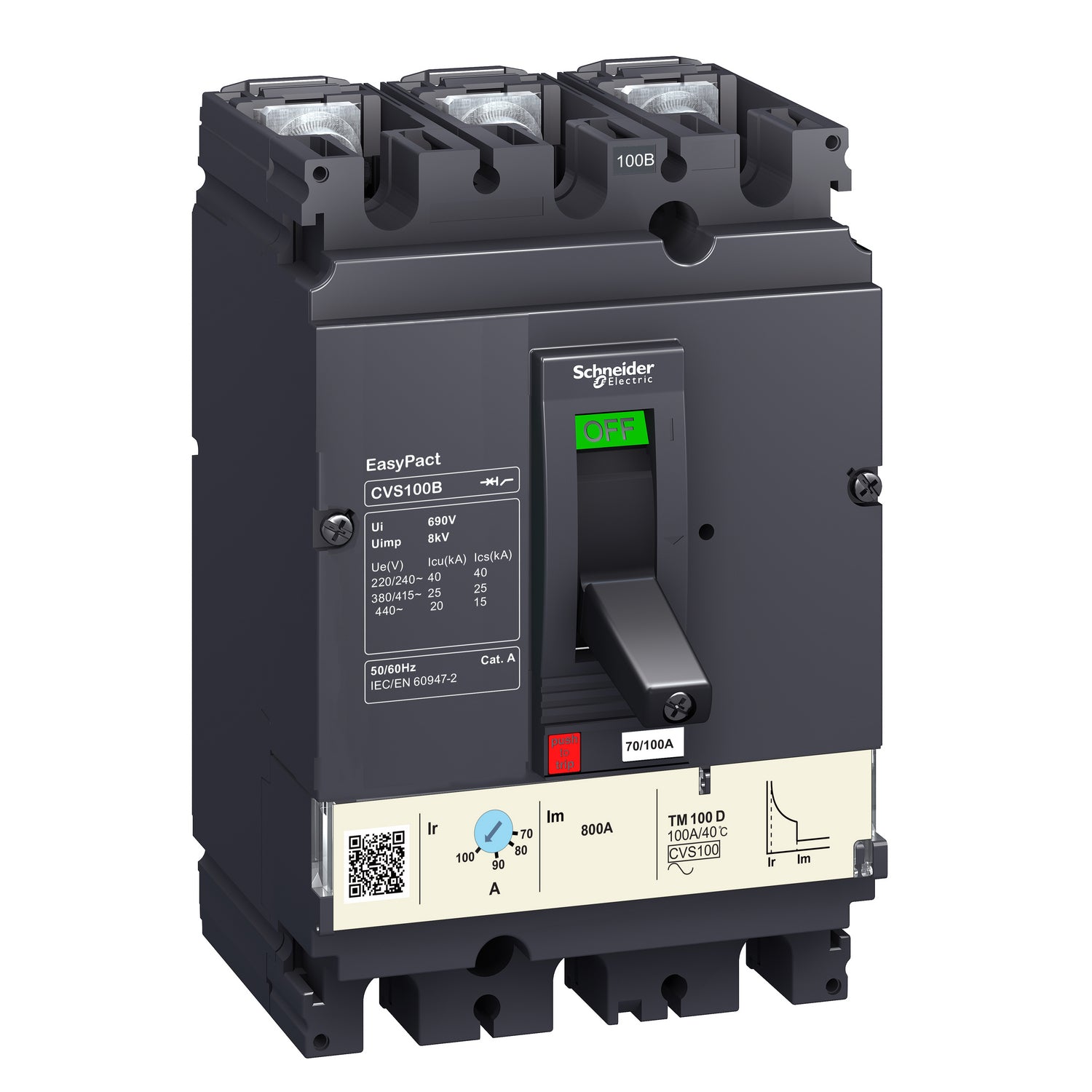 LV510335 - Interruptor Caja Moldeada Completo Easypact CVS100F TM63R 3P3R Schneider