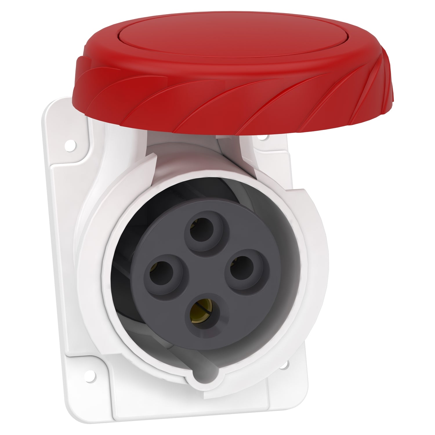 PKF16F734 - PratiKa socket - screw - angled - 16A - 3P + E - 380...415 V AC - panel Schneider