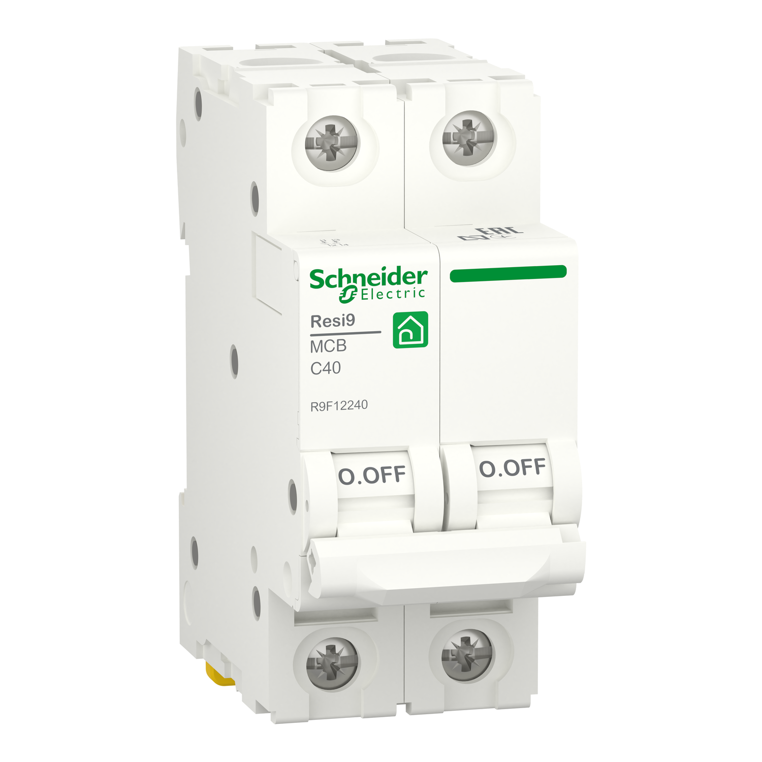 R9F12240 - Interruptor Magnetotérmico Bipolar Resi9  2P 40A Curva C 6kA Schneider