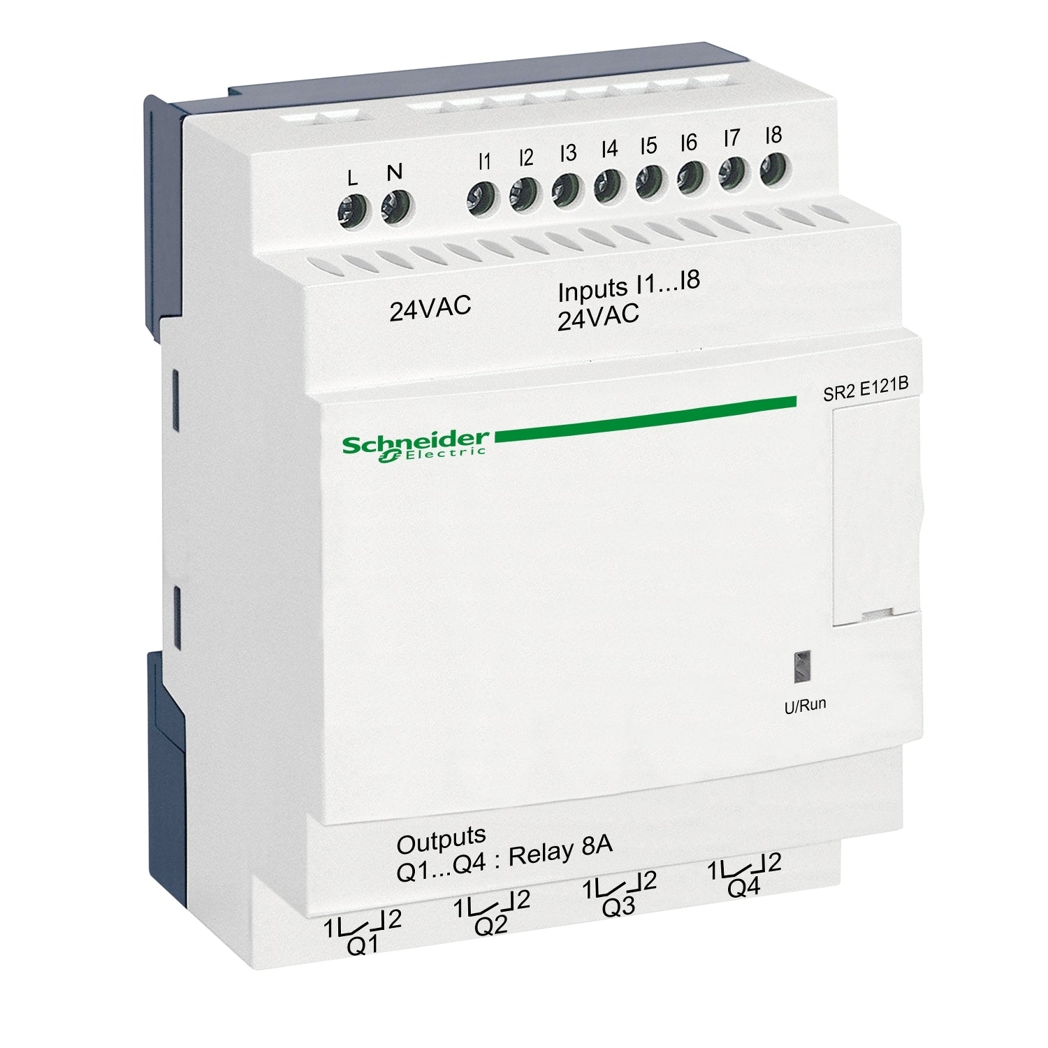 SR2E121B - Relé programable compacto Zelio Logic - 12 e s - 24 v ca - reloj - sin pantalla Schneider