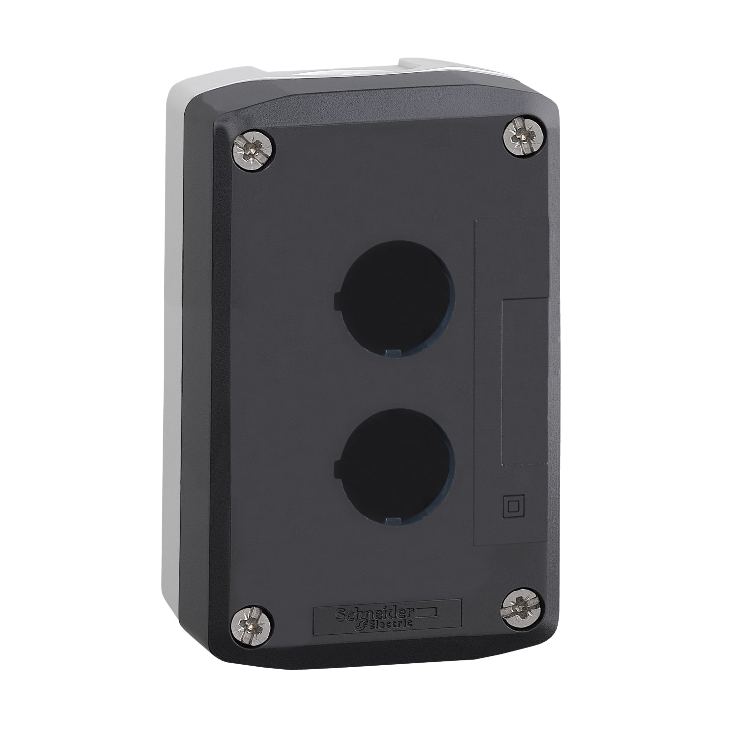 XALD02 - Caja vacía plástico Harmony XALD XALK tapa gris oscura para pulsador ø 22 2 orificios Schneider