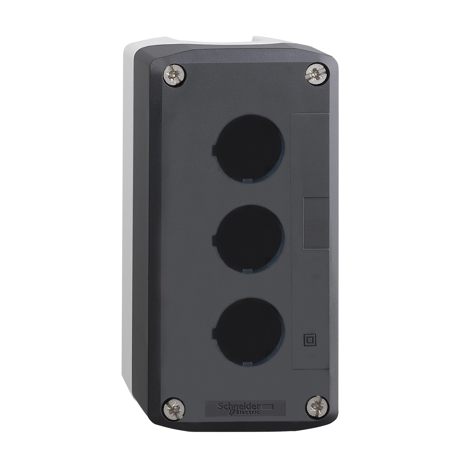 XALD03 - Caja vacía plástico Harmony XALD XALK tapa gris oscura para pulsador ø 22 3 orificios Schneider