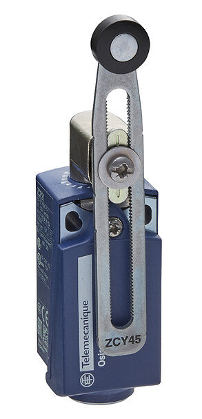 XCKP2145P16 - Interruptor de límite XCKP, palanca de rodillo de plástico termoplástico de longitud variable, 1NC+1 NO, acción rápida, M16 Telemecanique