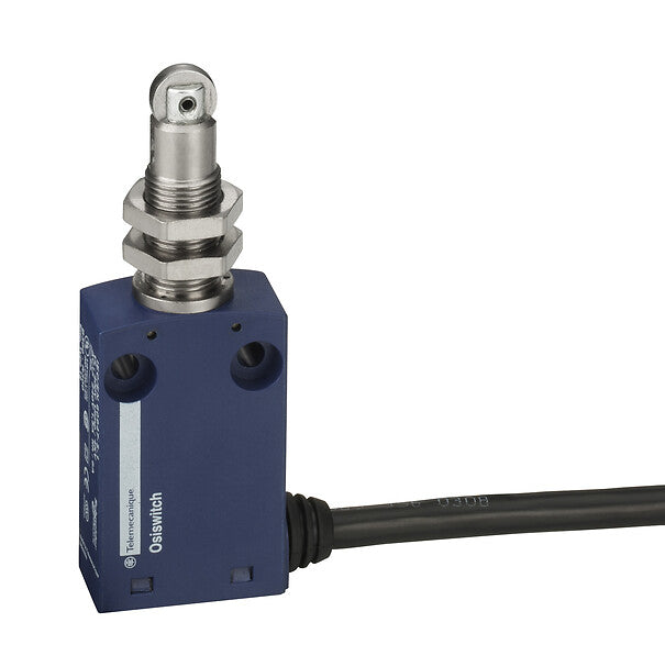 XCMN21F2L2 - Interruptor de límite XCMN, M12 pulsador de rodillo de acero, 1NC+1 NO, acción rápida, 2 m Telemecanique