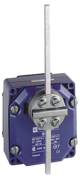 XCRA11 - Interruptor de límite XCR, palanca con varilla metálica de retorno por muelle, varilla cuadrada de 6 mm, 2X(1NC+NO) Telemecanique