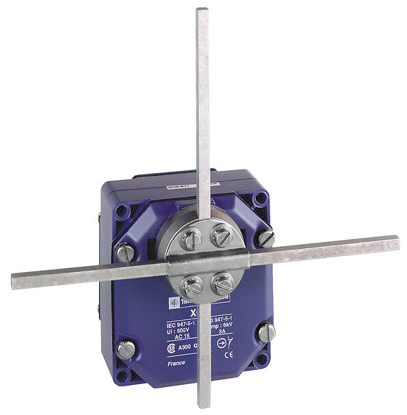 XCRF17 - Interruptor de límite XCR, palanca de varillas en T metálica de mantenimiento de posición, varilla cuadrada 6 mm, 2X(1NC+NO) Telemecanique