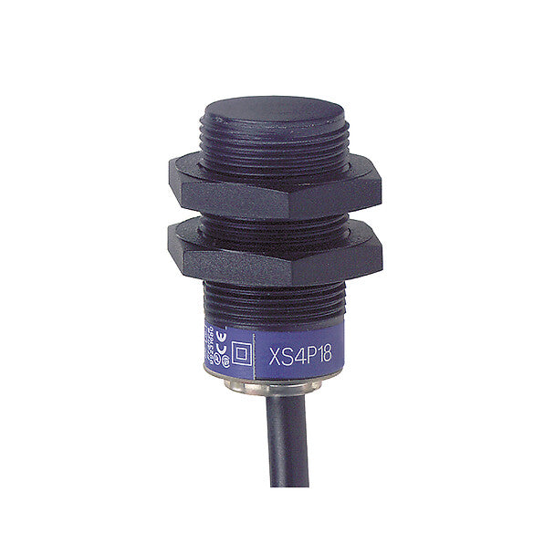 XS4P18KP340 - Sensor de proximidad inductivo XS XS4 M18, L60mm, PPS, Sn8mm, 12...24 VDC, cable 2 m Telemecanique