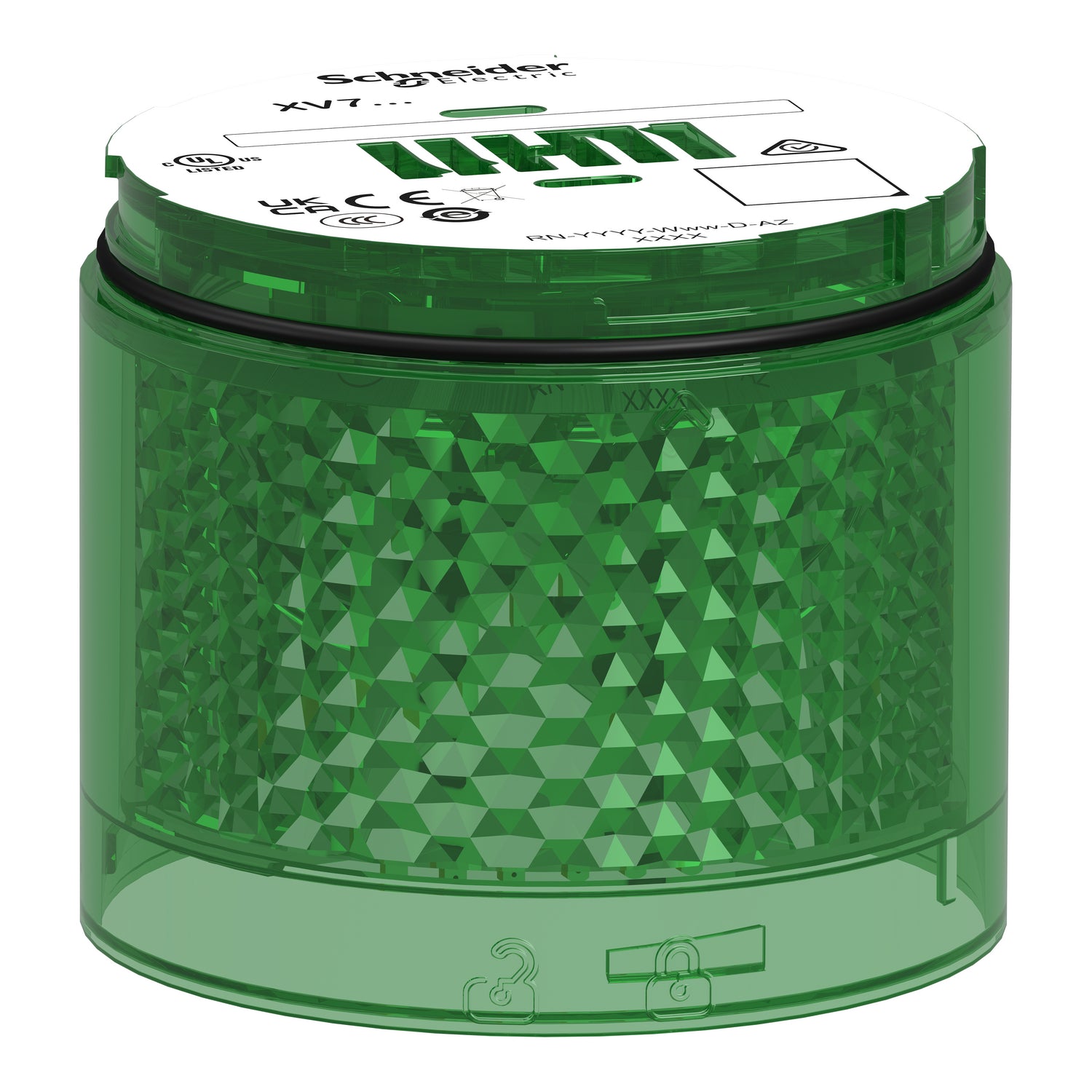 XVB7C23 - Unidad luminosa Harmony XVB7 verde Ø70mm fija lente de color Schneider