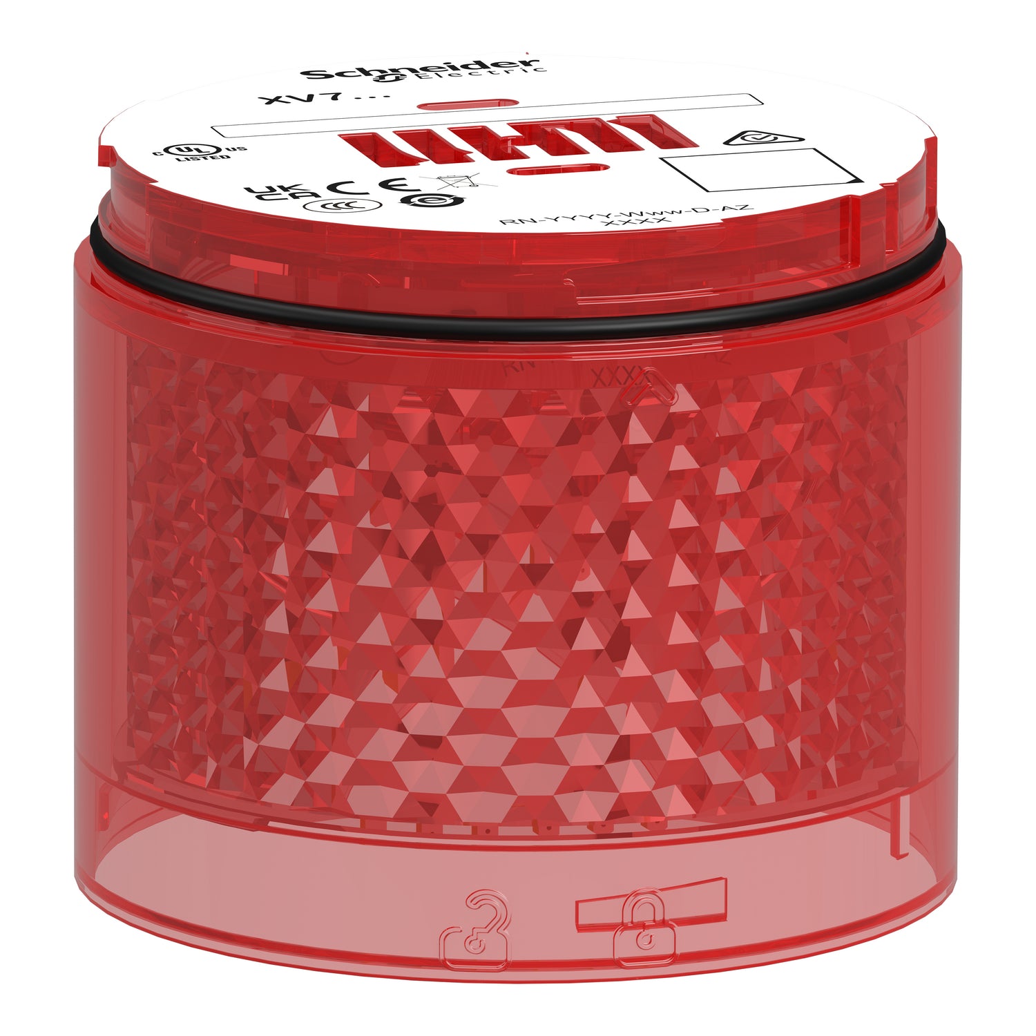 XVB7C24 - Unidad luminosa Harmony XVB7 roja Ø70mm fija lente de color Schneider