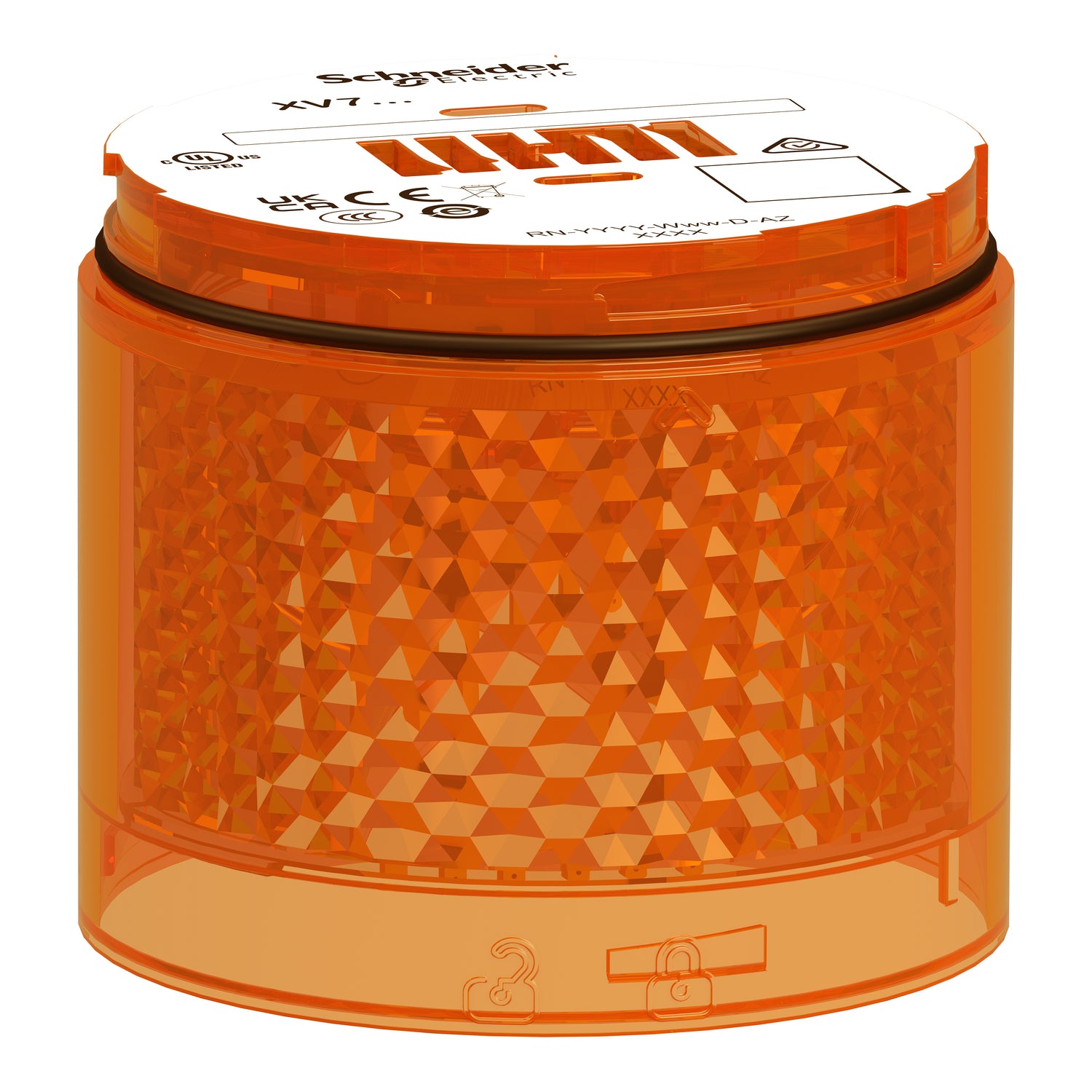 XVB7C25 - Unidad luminosa Harmony XVB7 naranja Ø70mm fija lente de color Schneider