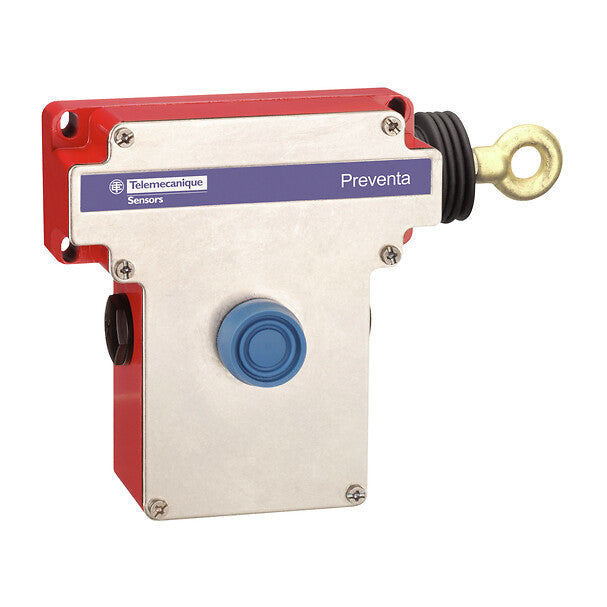 XY2CE1A270 - Interruptor de parada de emergencia por cable con enclavamiento, lado derecho -2NC, pulsador protegido Telemecanique