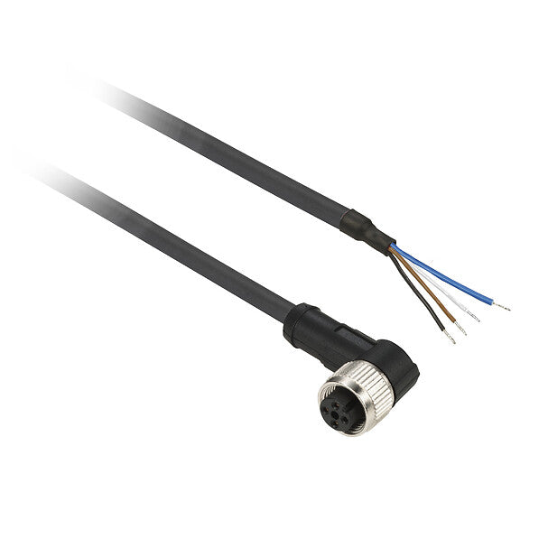 XZCP1041L5 - Conector precableado XZ, hembra acodada, M8, 4 pines, cable PUR 5 m Telemecanique