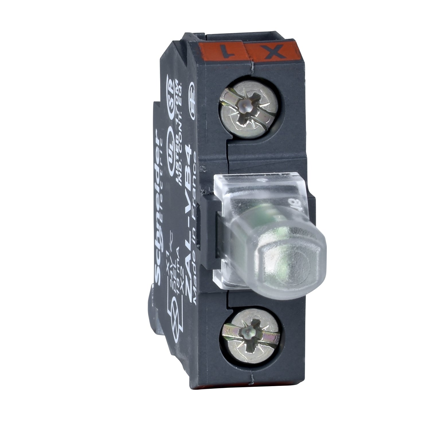 ZALVB4 - Bloque luminoso rojo con led integrado 24 v para cabeza ø 22 - borna resorte Schneider