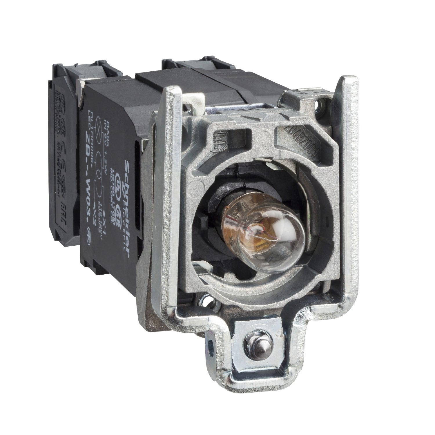 ZB4BW035 - Cuerpo pulsador luminoso transformador 120vca 1na+1nc Schneider